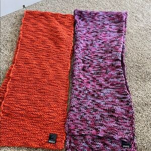 Tristan Women's Knit Scarves. Lot of 2 - Orange and Pink.
